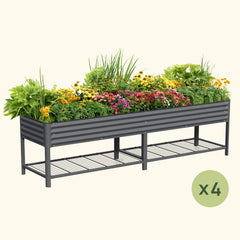 4-Pack Elevated Garden Bed - Jumbo Series 2.5' × 10'