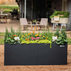 32" Extra Tall Modern 83" x 83" L Shape Metal Raised Garden Bed - Midnight Blue