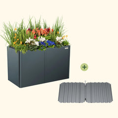 32" Extra Tall Modern 27" x 53" Metal Raised Garden Beds - With Intermediate Floor