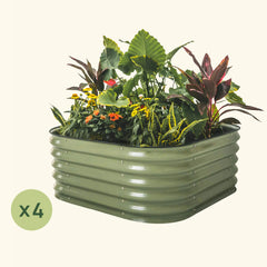 4-Pack 17" Tall 4 In 1 Small Modular Metal Raised Garden Bed Kit