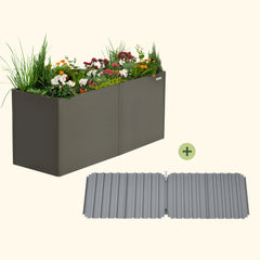 32" Extra Tall Modern 27" x 83" Metal Raised Garden Bed - With Intermediate Floor