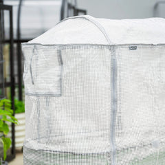 Greenhouse Frost Cover & Trellis System for Self-Watering Elevated Rolling Bed