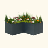 32" Extra Tall Modern 83" x 83" L Shape Metal Raised Garden Bed - Midnight Blue