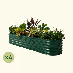 4-Pack 17" Tall 9 In 1 Large Modular Metal Raised Garden Bed Kit