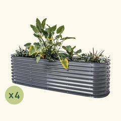 4-Pack 26" Tall 9 In 1 Large Modular Metal Raised Garden Bed Kit