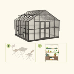 Vego Grand Victorian Greenhouse – 12.5ft Grow Light Garden + Bistro