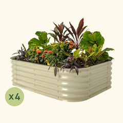 4-Pack 17" Tall 6 In 1 Medium Modular Metal Raised Garden Bed Kit