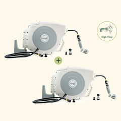 2-Pack Hi-Flow Retractable Hose Reel Set