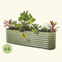 4-Pack 26" Tall 9 In 1 Large Modular Metal Raised Garden Bed Kit