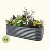 4-Pack 26" Tall 10 In 1 Jumbo Modular Metal Raised Garden Bed Kit