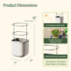 EZ Self-Watering Mini Planter Pot with Trellis