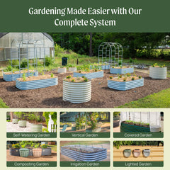 4-Pack 32" Extra Tall 9 In 1 Large Modular Metal Raised Garden Bed Kit
