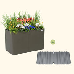 32" Extra Tall Modern 27" x 53" Metal Raised Garden Beds - With Intermediate Floor