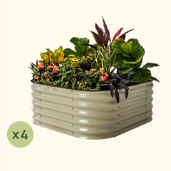 4-Pack 17" Tall 4 In 1 Small Modular Metal Raised Garden Bed Kit