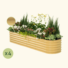 4-Pack 17" Tall 9 In 1 Large Modular Metal Raised Garden Bed Kit