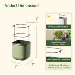 EZ Self-Watering Mini Planter Pot with Trellis