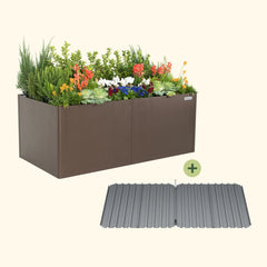 32" Extra Tall Modern 42" x 83" Metal Raised Garden Bed - With Intermediate Floor
