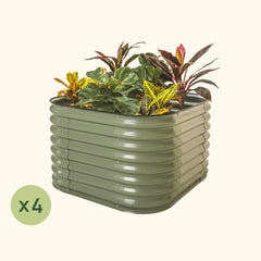 4-Pack 26" Tall 4 In 1 Small Modular Metal Raised Garden Bed Kit