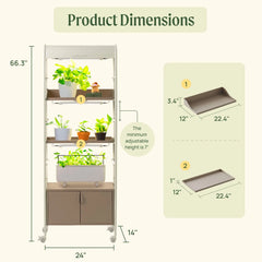 4 Tier Grow Light Garden with Storage
