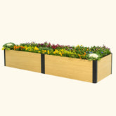 16" Tall Woodgrain 2' x 8' Metal Raised Garden Bed