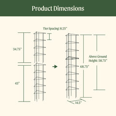 FlexGrow™ Modular 3-Panel Tomato Cage System - 14.5"