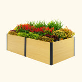 26" Tall Woodgrain 4' x 8' Metal Raised Garden Bed