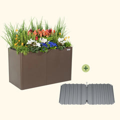 32" Extra Tall Modern 27" x 53" Metal Raised Garden Beds - With Intermediate Floor