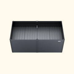 32" Extra Tall Modern 42" x 83" Metal Raised Garden Bed - With Intermediate Floor
