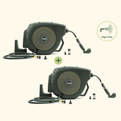 2-Pack Hi-Flow Retractable Hose Reel Set
