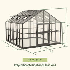 Vego Grand Victorian Greenhouse – 12.5ft Grow Light Garden + Bistro