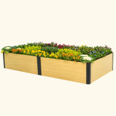 16" Tall Woodgrain 4' x 8' Metal Raised Garden Bed