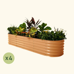 4-Pack 17" Tall 9 In 1 Large Modular Metal Raised Garden Bed Kit