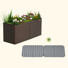 32" Extra Tall Modern 27" x 83" Metal Raised Garden Bed - With Intermediate Floor