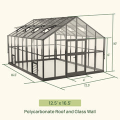 Vego Grand Victorian Greenhouse – 12.5ft Grow Light Garden + Bistro