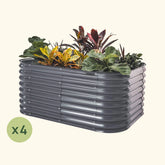 4-Pack 26" Tall 6 In 1 Medium Modular Metal Raised Garden Bed Kit