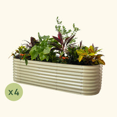 4-Pack 26" Tall 10 In 1 Jumbo Modular Metal Raised Garden Bed Kit