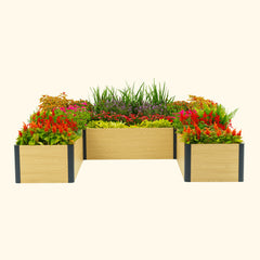 16" Tall Woodgrain 8' x 8' U-Shaped Metal Raised Garden Bed