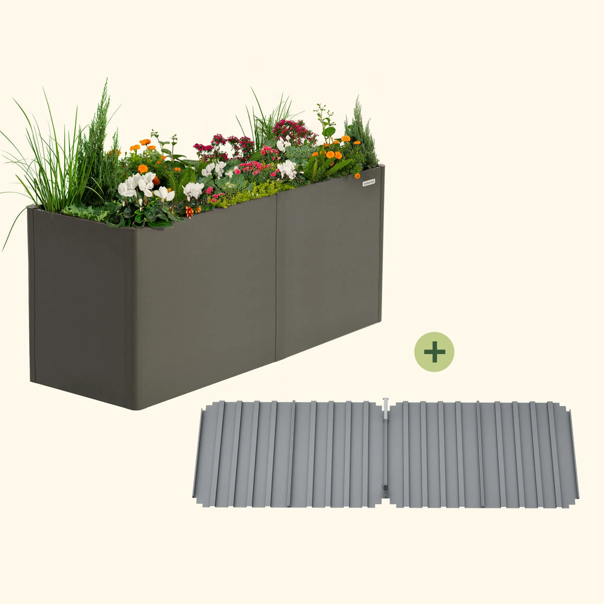 32" Extra Tall Modern 27" x 83" Metal Raised Garden Bed - With Intermediate Floor