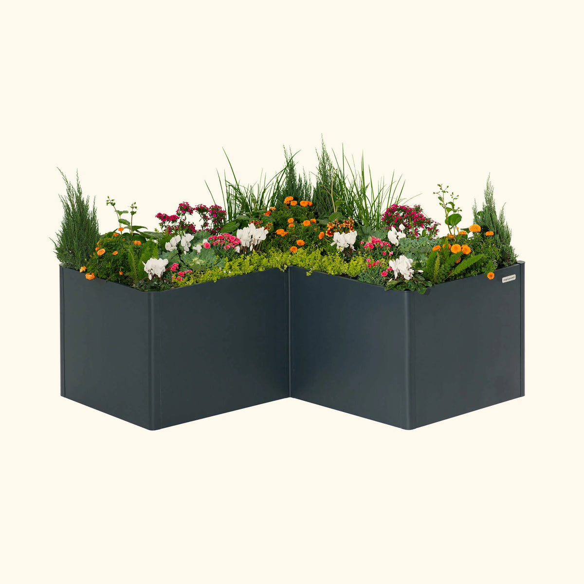 32" Extra Tall Modern 83" x 83" L Shape Metal Raised Garden Bed - Midnight Blue