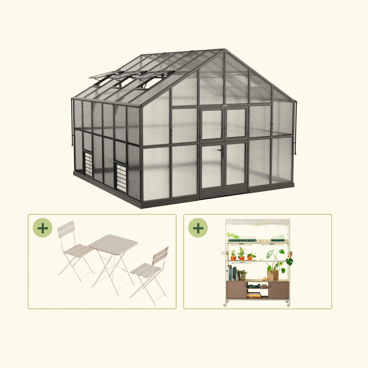 Vego Grand Victorian Greenhouse – 12.5ft Grow Light Garden + Bistro