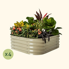 4-Pack 14" Tall 4 In 1 Small Modular Metal Raised Garden Bed Kit