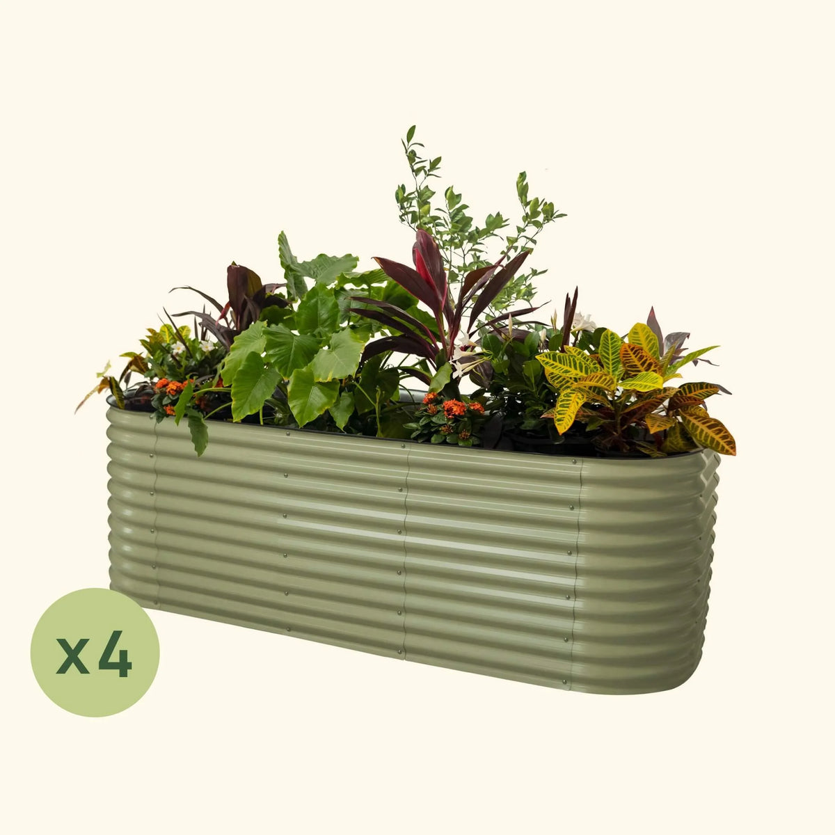 4-Pack 32" Extra Tall 10 In 1 Jumbo Modular Metal Raised Garden Bed Kit