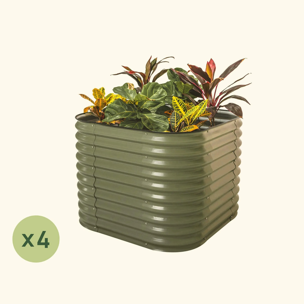 4-Pack 32" Extra Tall 4 In 1 Small Modular Metal Raised Garden Bed Kit
