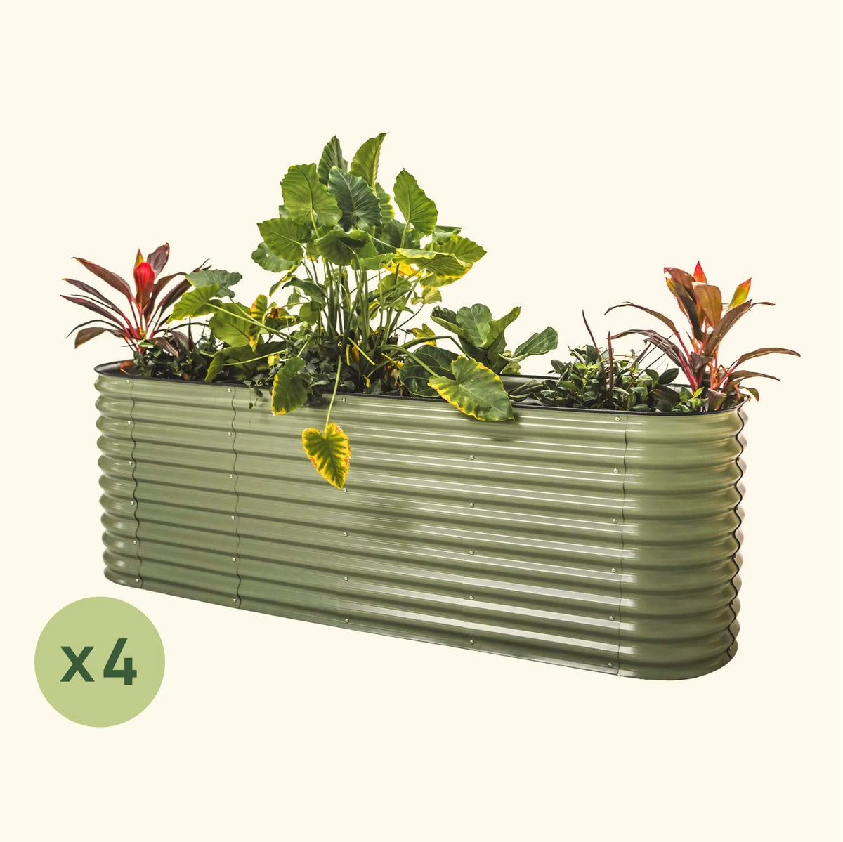 4-Pack 32" Extra Tall 9 In 1 Large Modular Metal Raised Garden Bed Kit