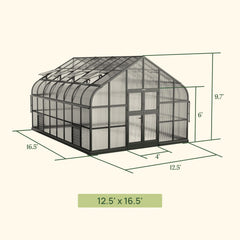 Vego Grand Pacific Greenhouse – 12.5ft Grow Light Garden + Bistro
