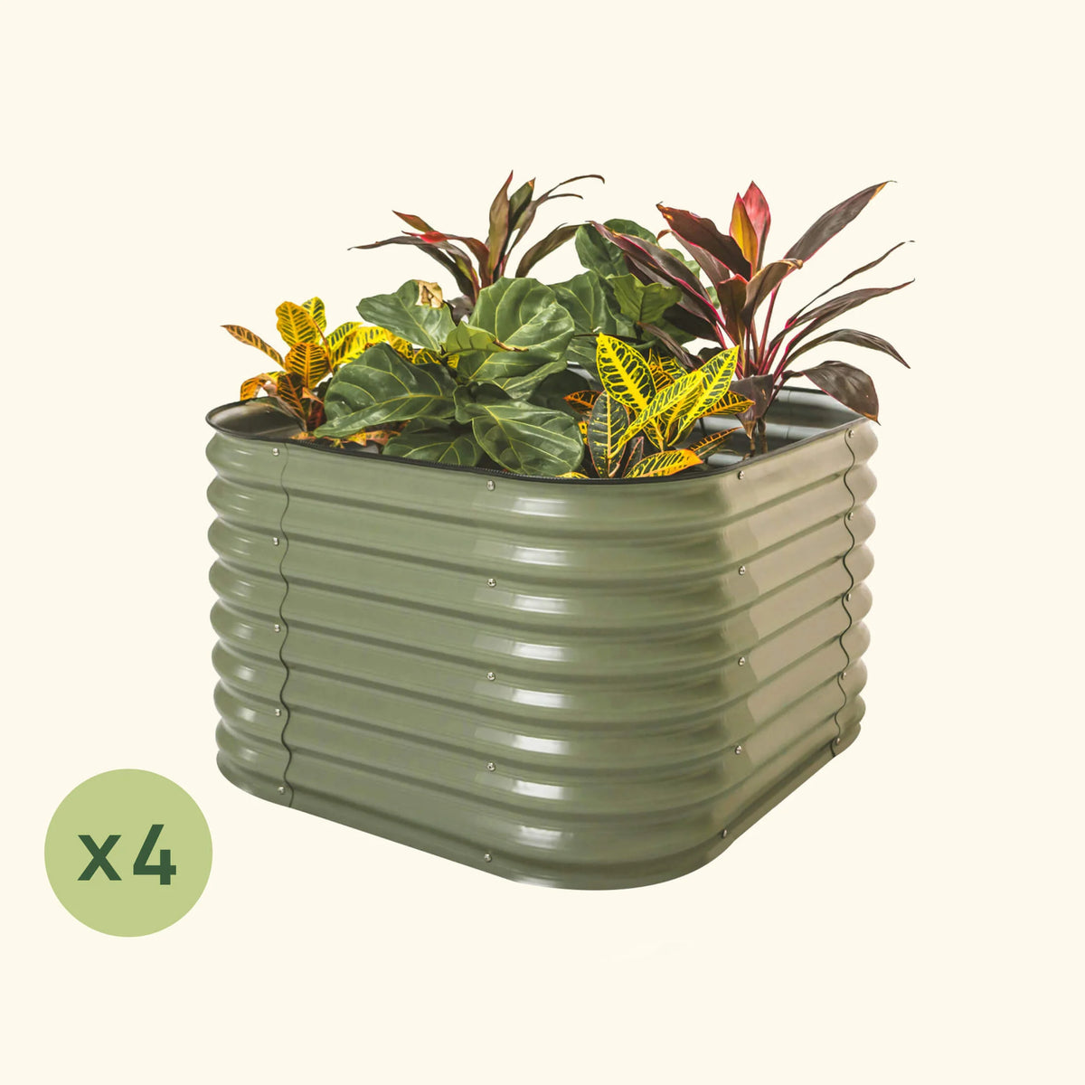 4-Pack 26" Tall 4 In 1 Small Modular Metal Raised Garden Bed Kit