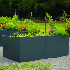 32" Extra Tall Modern 83" x 83" L Shape Metal Raised Garden Bed - Umber Brown