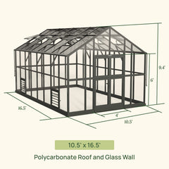 Vego Victorian Greenhouse - 10.5ft Wide