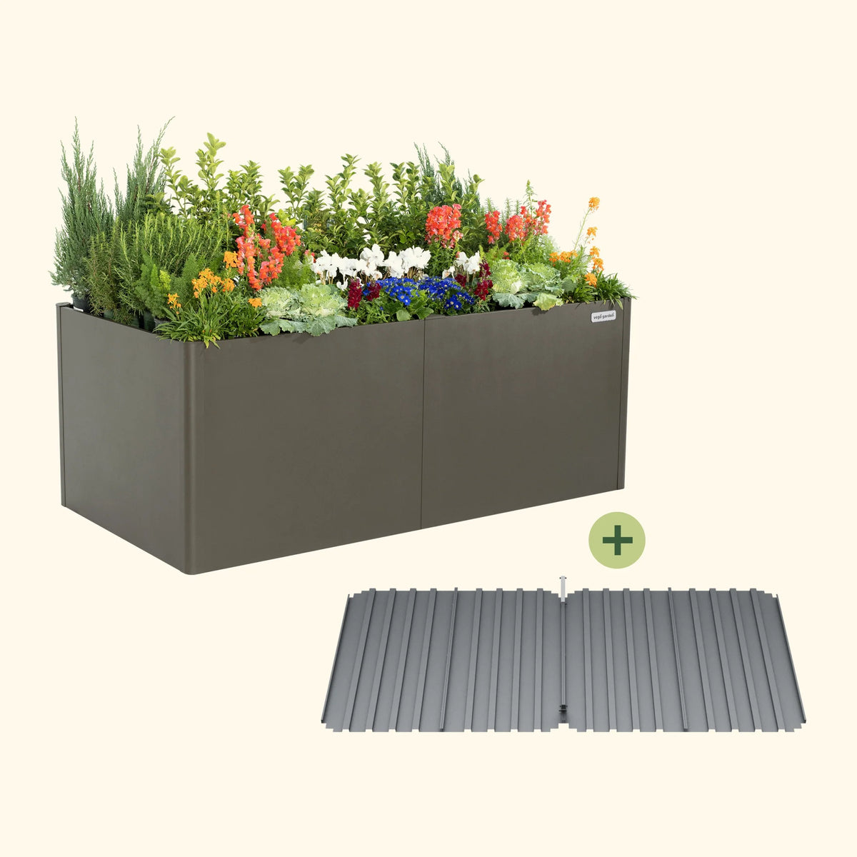 32" Extra Tall Modern 42" x 83" Metal Raised Garden Bed - With Intermediate Floor