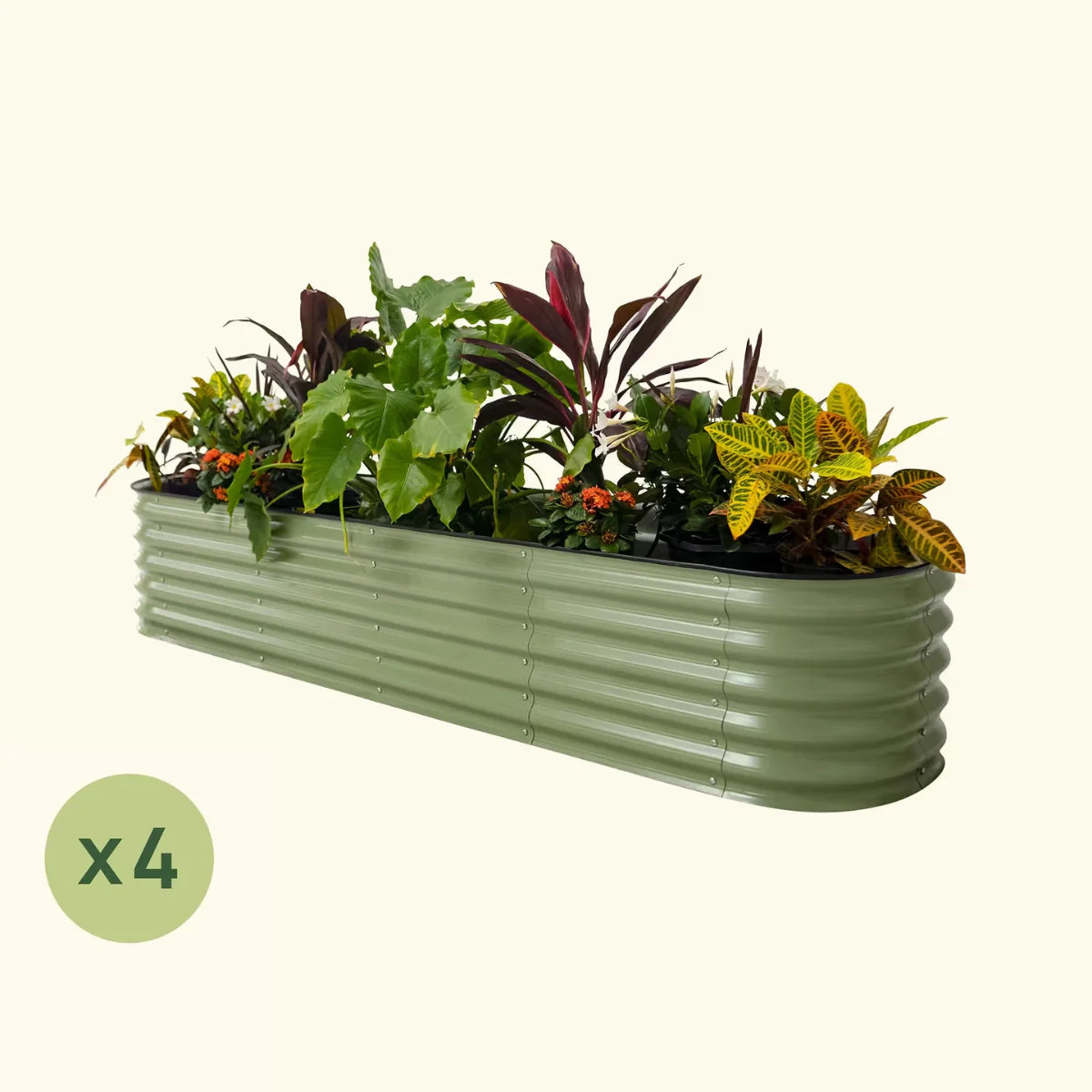 4-Pack 17" Tall 9 In 1 Large Modular Metal Raised Garden Bed Kit
